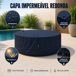 Capa Impermeável Redonda para Móveis Externos — imagem 1