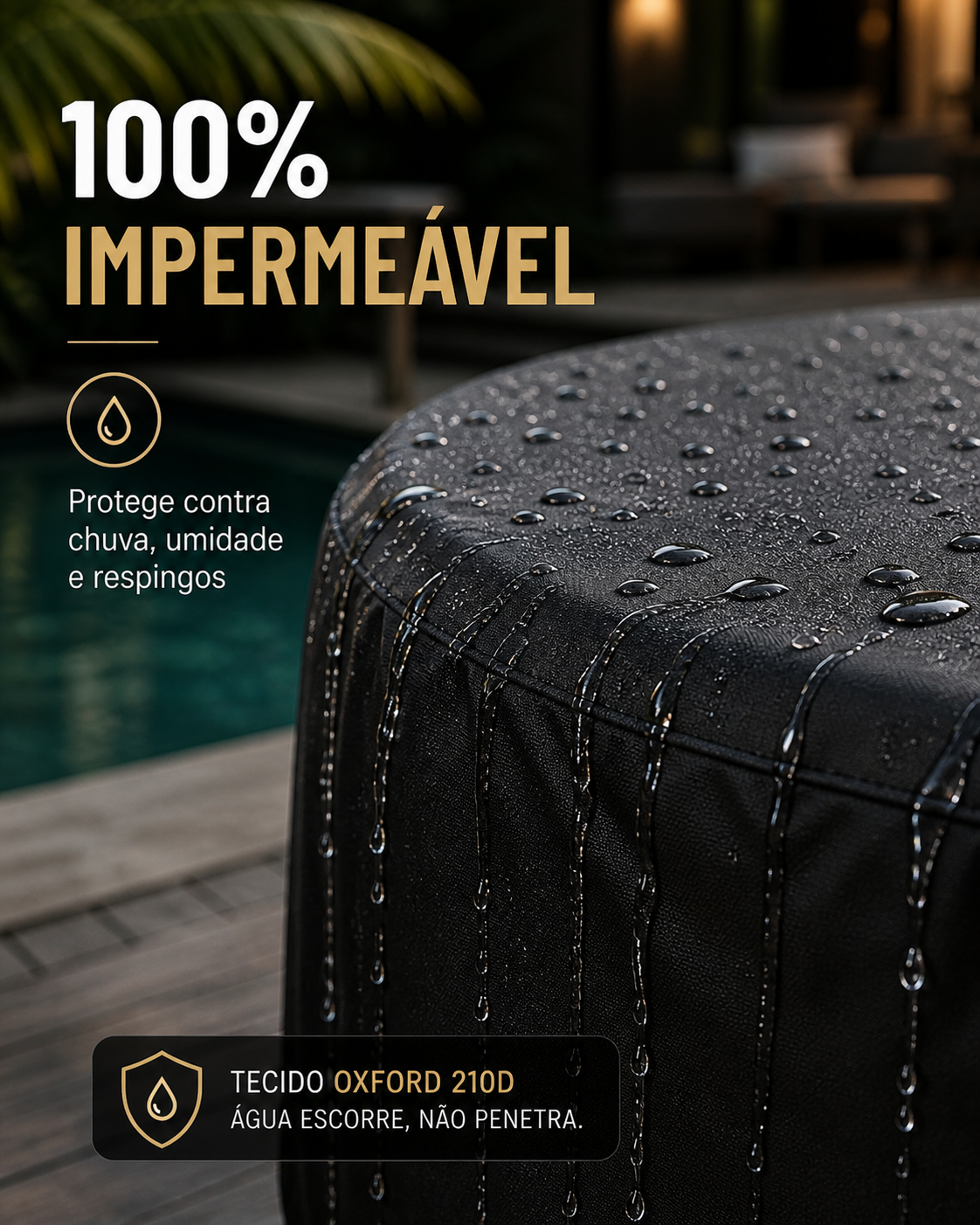Detalhes e especificações de Capa Impermeável para Sofá Redondo (Tipo Daybed) – Proteção Contra, Raios UV, Poeira e Chuva — imagem 2