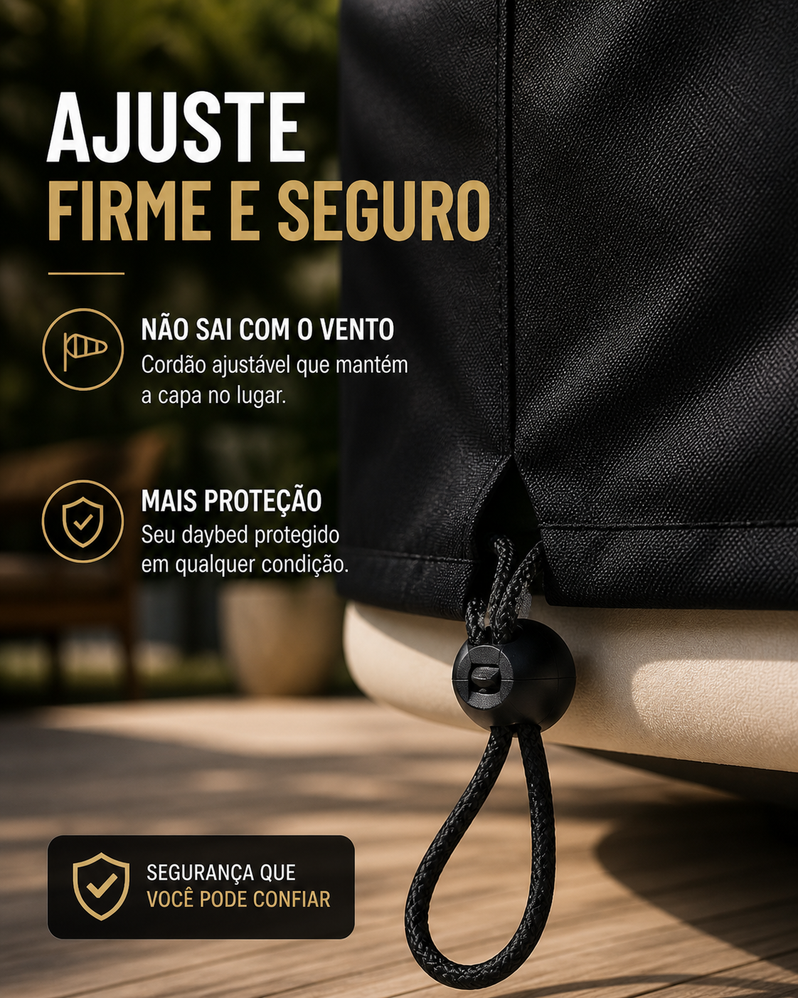 Detalhes e especificações de Capa Impermeável para Sofá Redondo (Tipo Daybed) – Proteção Contra, Raios UV, Poeira e Chuva — imagem 3