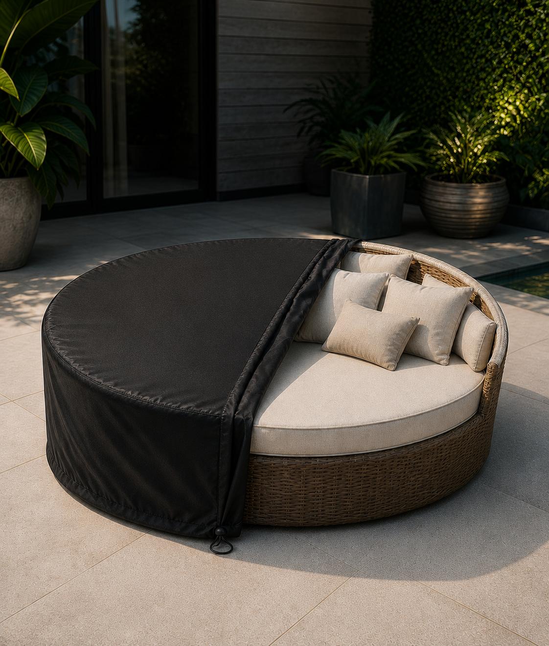 Capa Impermeável para Sofá Redondo (Tipo Daybed) – Proteção Contra, Raios UV, Poeira e Chuva — imagem 1
