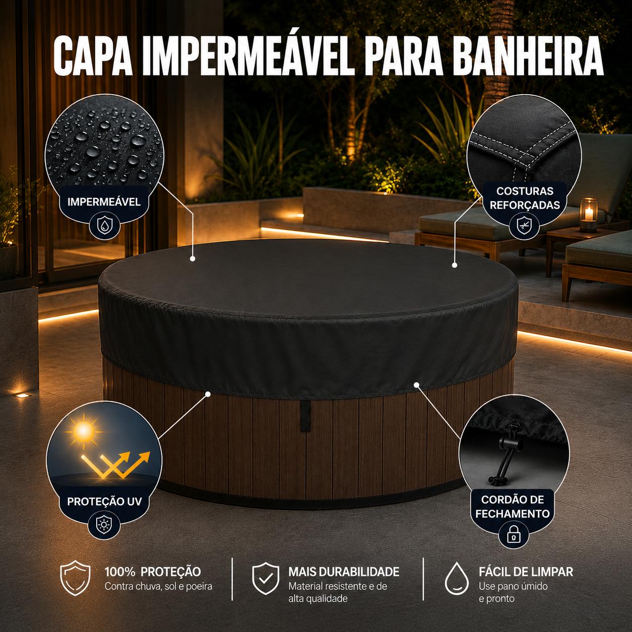 Capa Impermeável para Hidromassagem Banheira ou Spa Redonda — imagem 1
