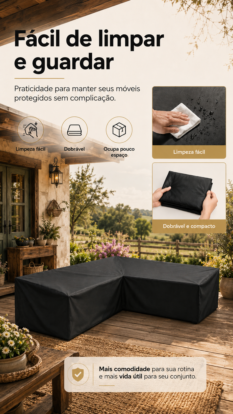 Detalhes e especificações de Capa Impermeável para Sofá em L — imagem 4